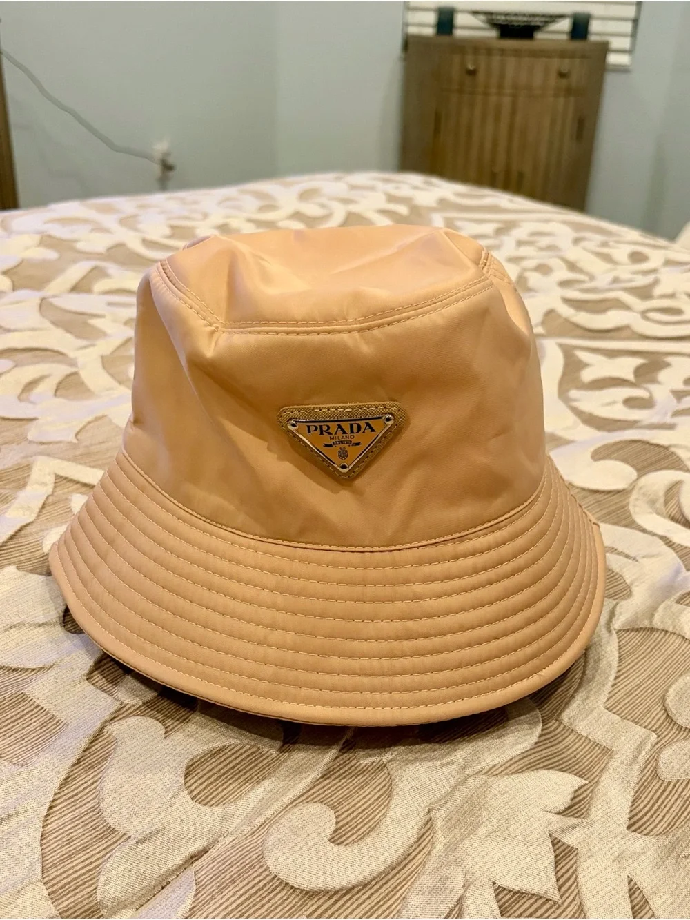 Like New Prada Tan Bucket Hat